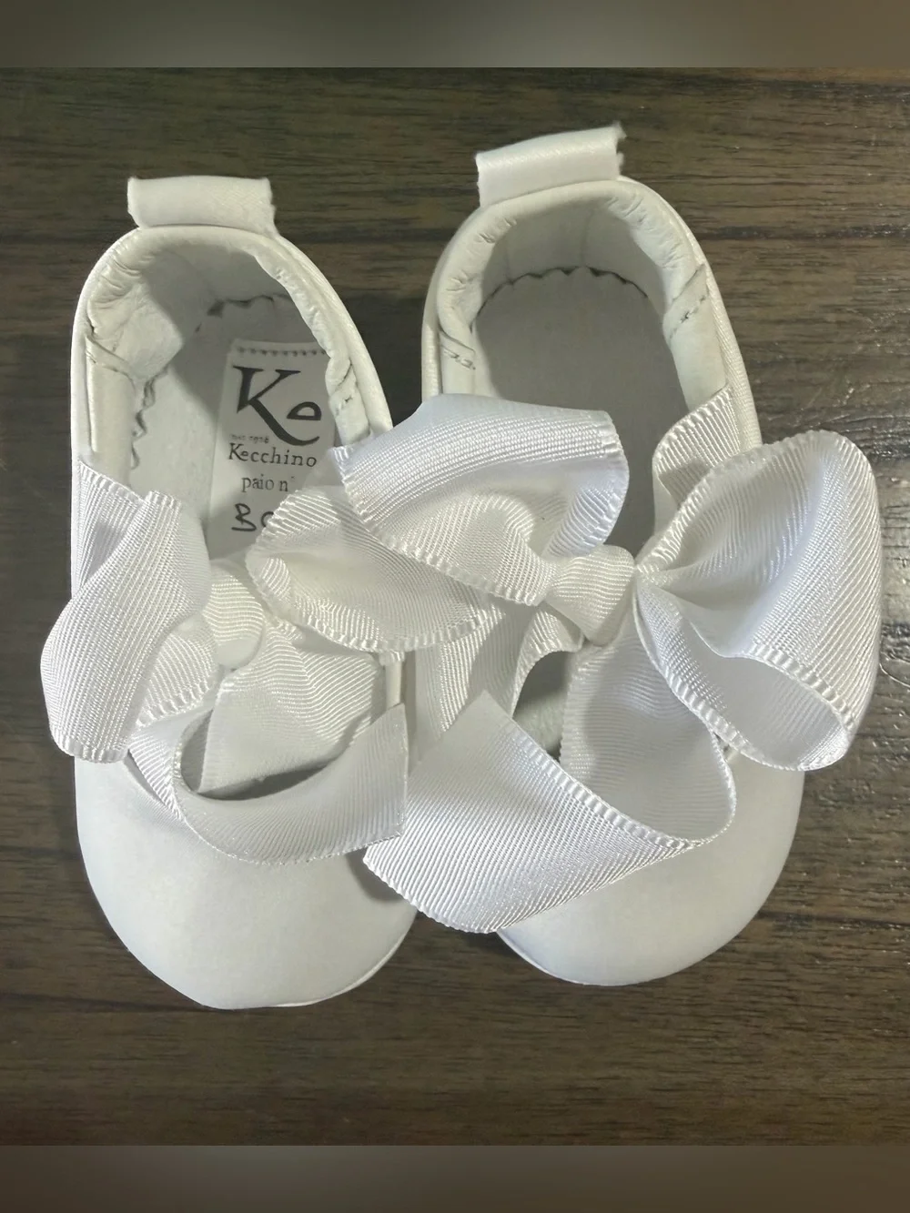 NIB Kecchino Luxury Italian White Baptism Shoes 0-3M
